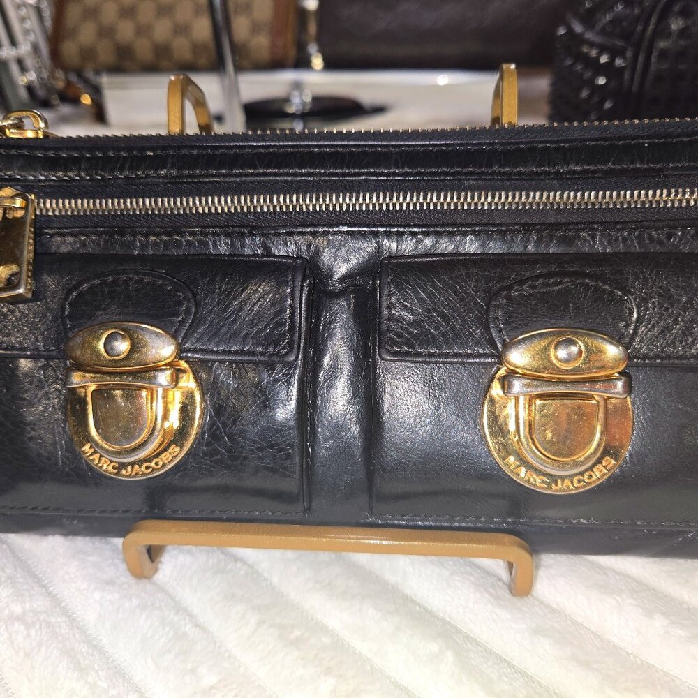 Marc Jacobs Black Leather Clutch